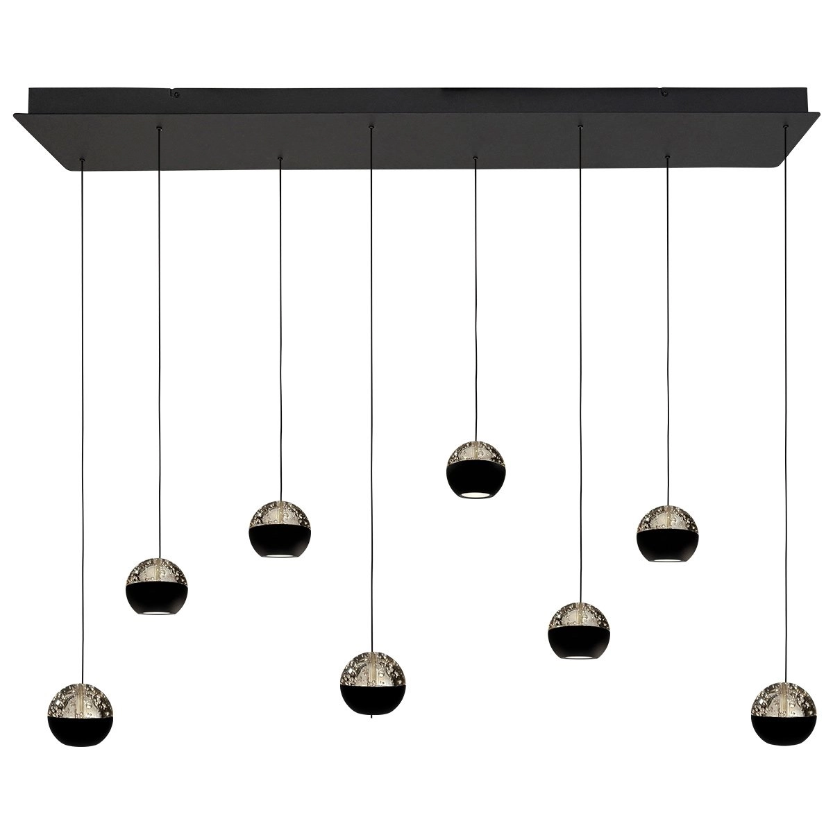 Dining table pendant lamp 115cm Belluno 8-Light LED - Black