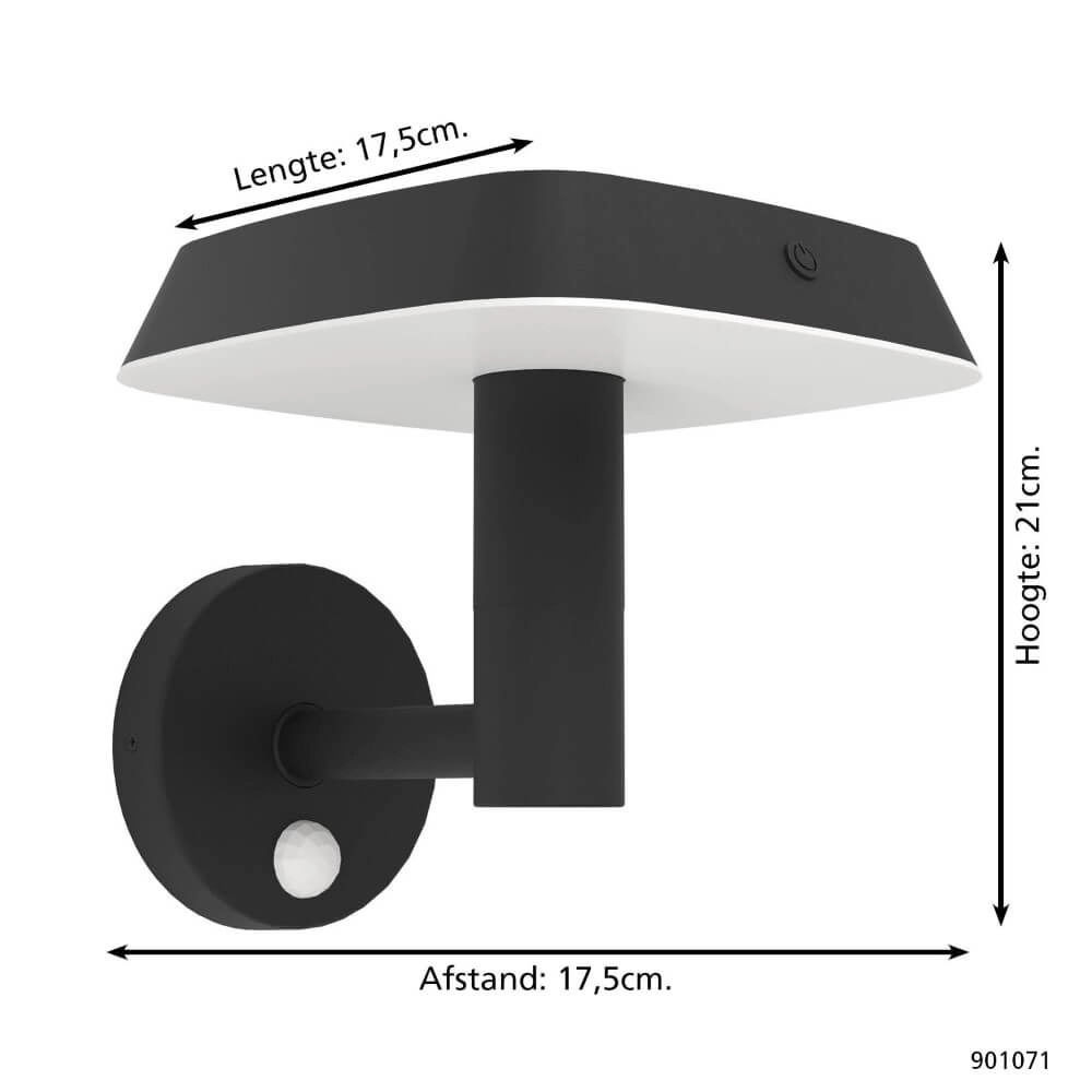 Solar wall lamp Dreoli black Eglo 9008606297986