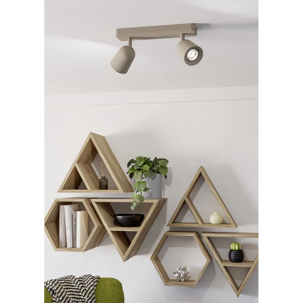 Sand brown ceiling lamp Camaldoli 2x GU10 - orientable Eglo 9008606363162
