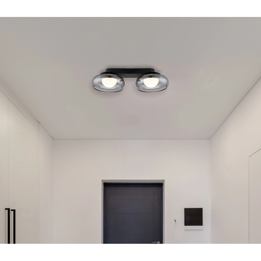 Design ceiling lamp Carlene 2-light black Globo 9007371569175
