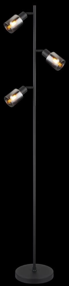 Floor lamp Hubertus with smoke glass Globo 9007371458011