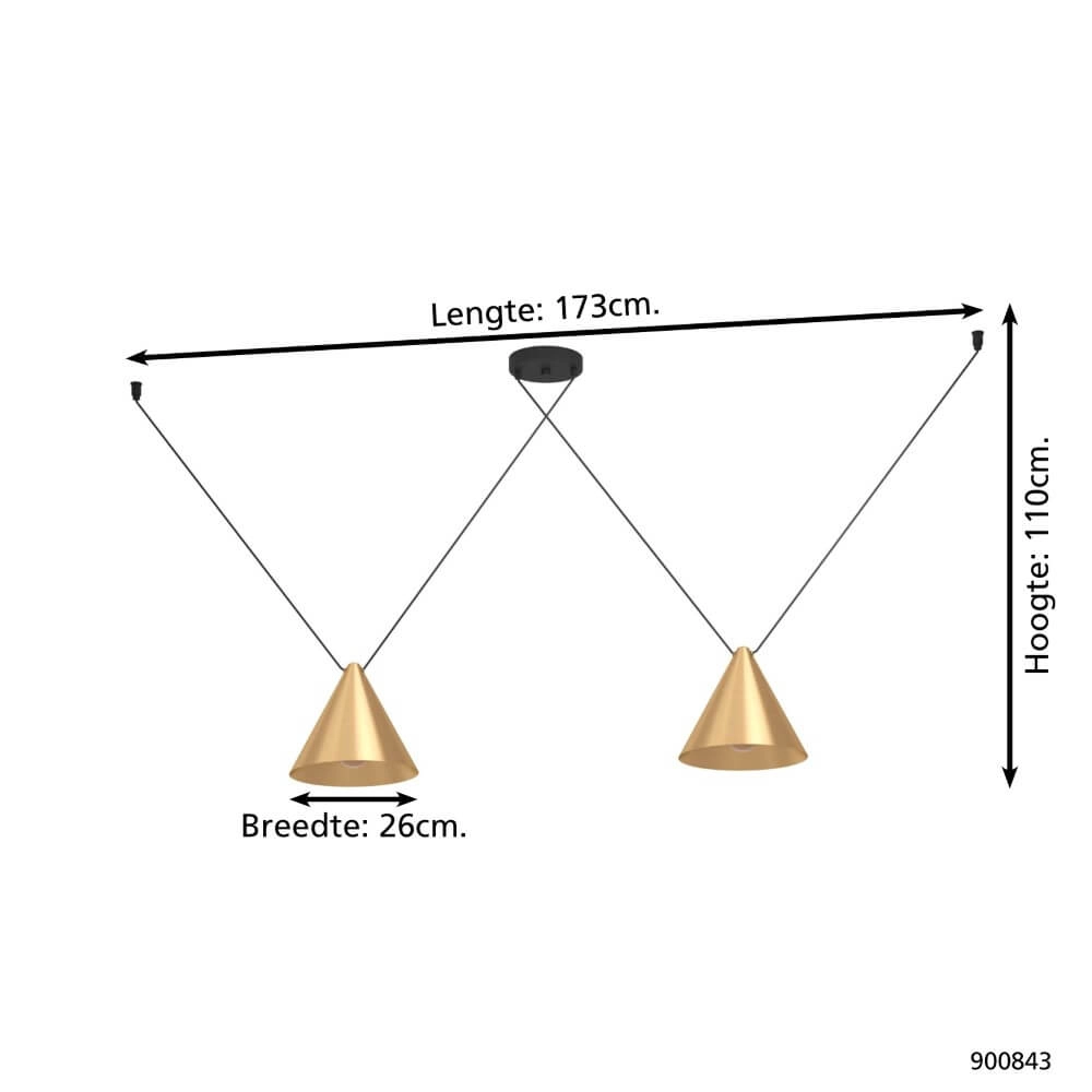 Golden pendant lamp Narices 1 Eglo 9008606270286