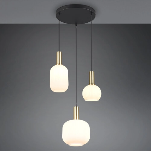 Dining room pendant lamp Diva 3-light - white glass