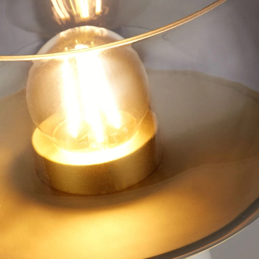 Table lamp Tablu white/gold with smoke hood Searchlight 5053423248646