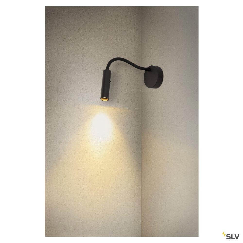 Flexible bedside lamp Karpo Goose black SLV 4024163262354