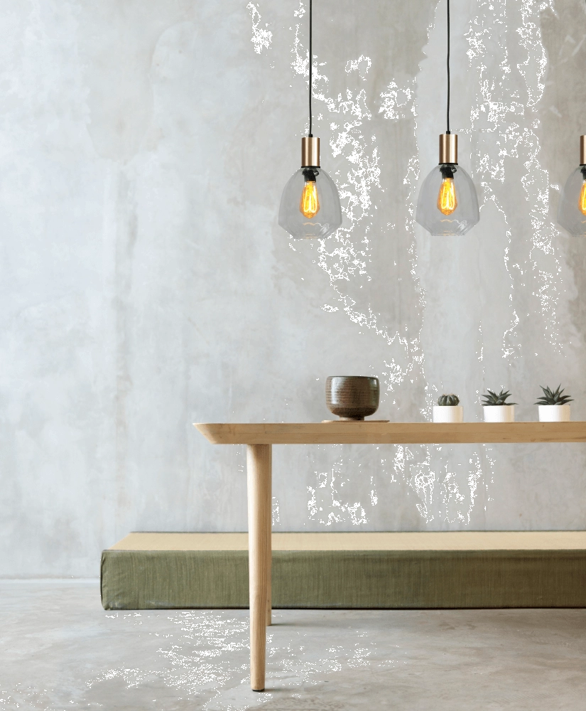3-light hanging lamp - gold - Porto with Nicolette clear lenses Masterlight 8718121269689