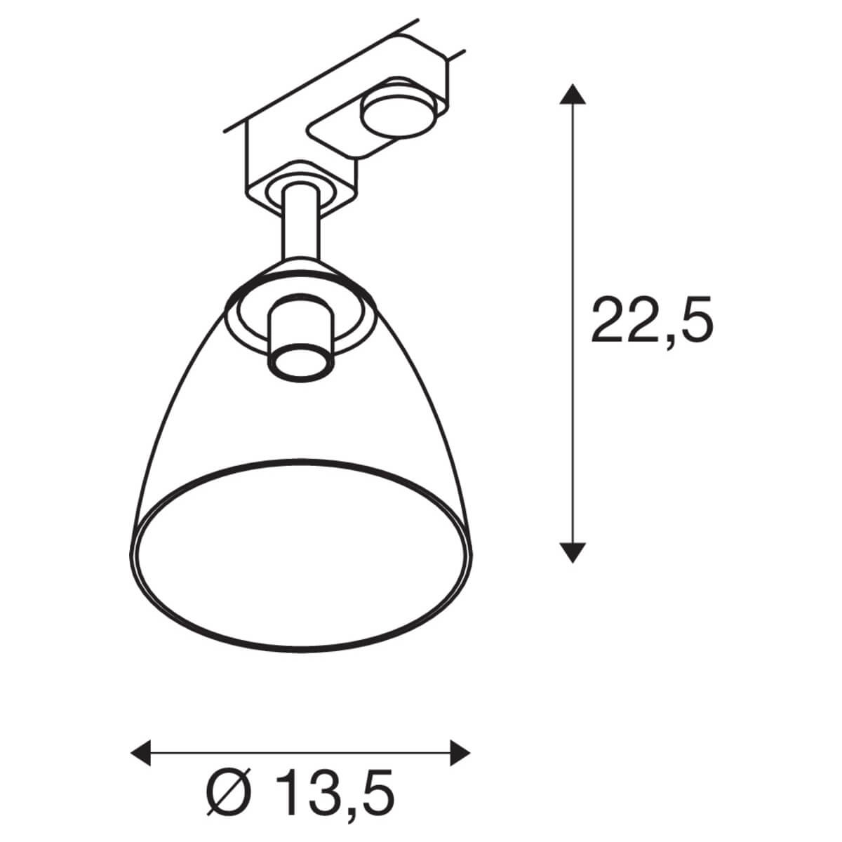 3-phase lamp Para Cone White Smoke SLV 4024163262392