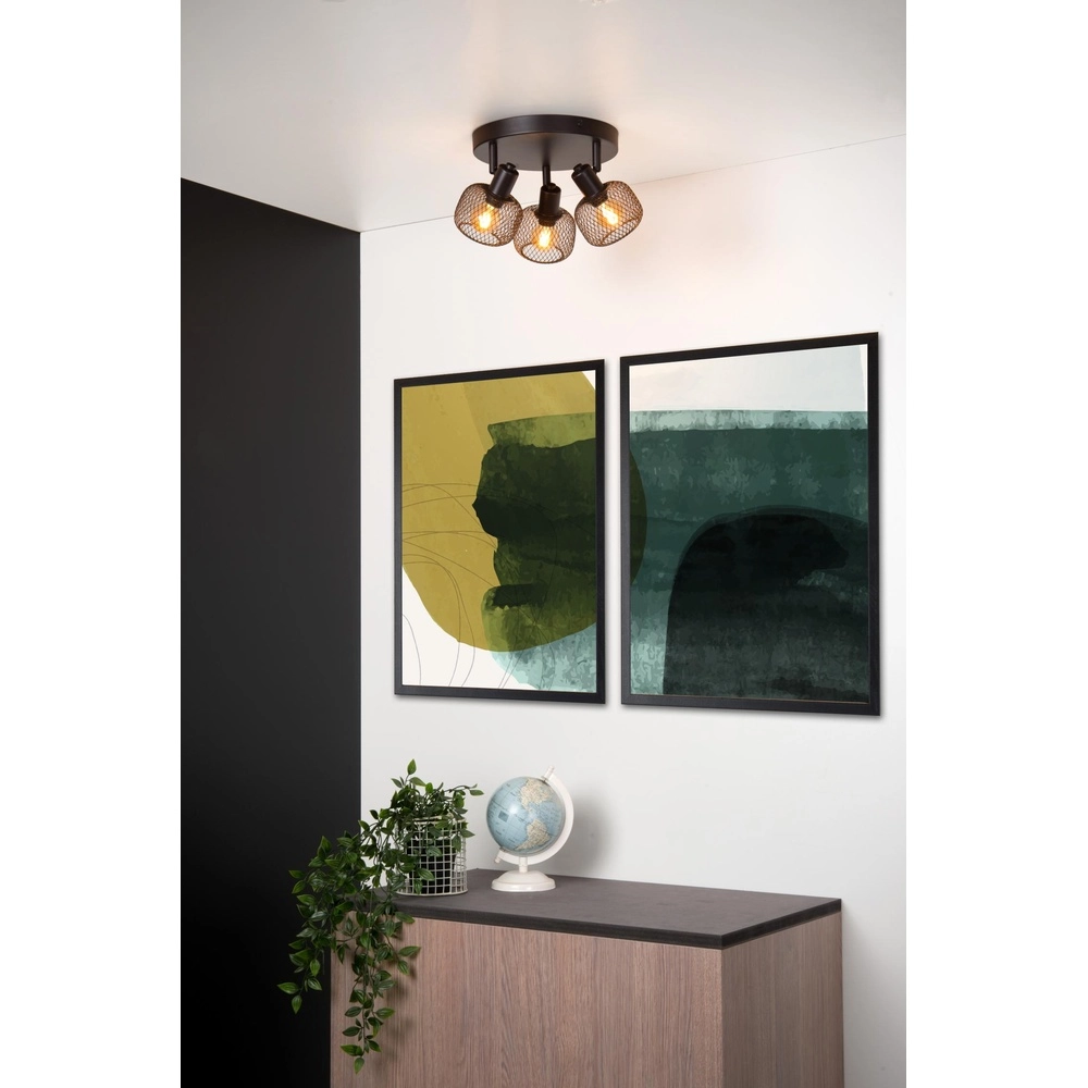 Ceiling light Maren 3-light black Lucide 5411212771131