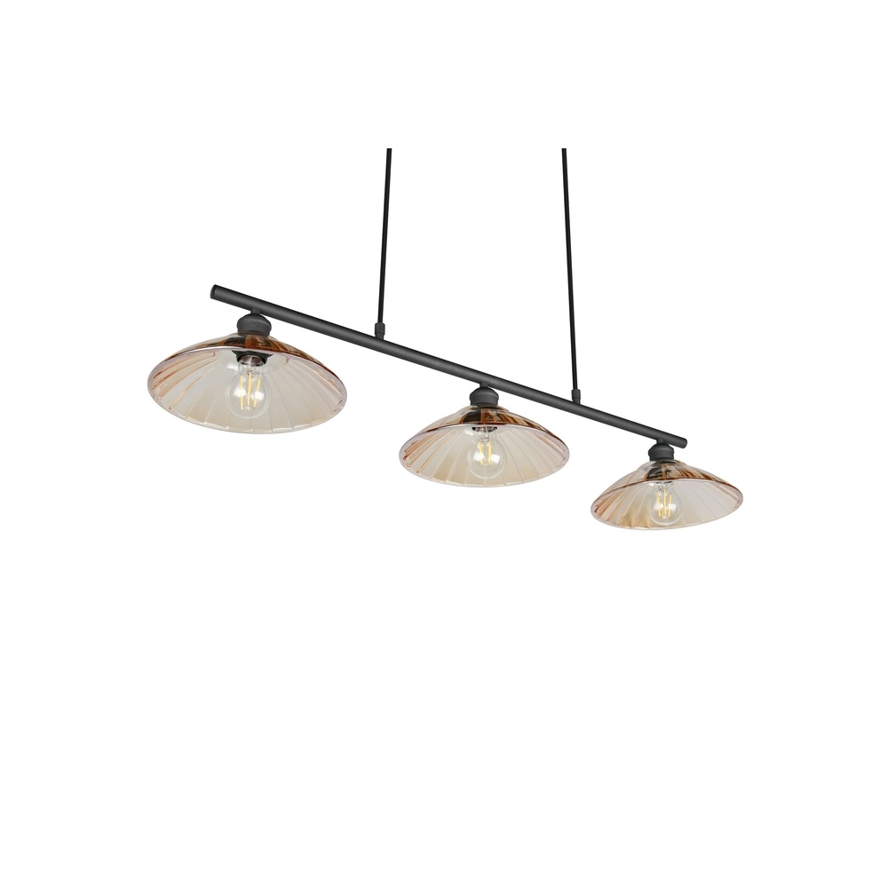 Classic pendant lamp Eluna 3-light black Trio 4017807682502