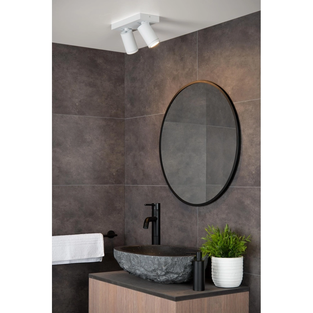 Ceiling spotlight Taylor IP44 2-light white Lucide 5411212092649