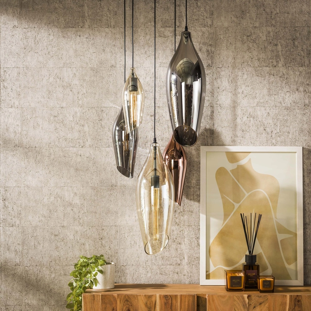 Vide pendant lamp Cocoon 5x colored glass Lyora 8716803511910