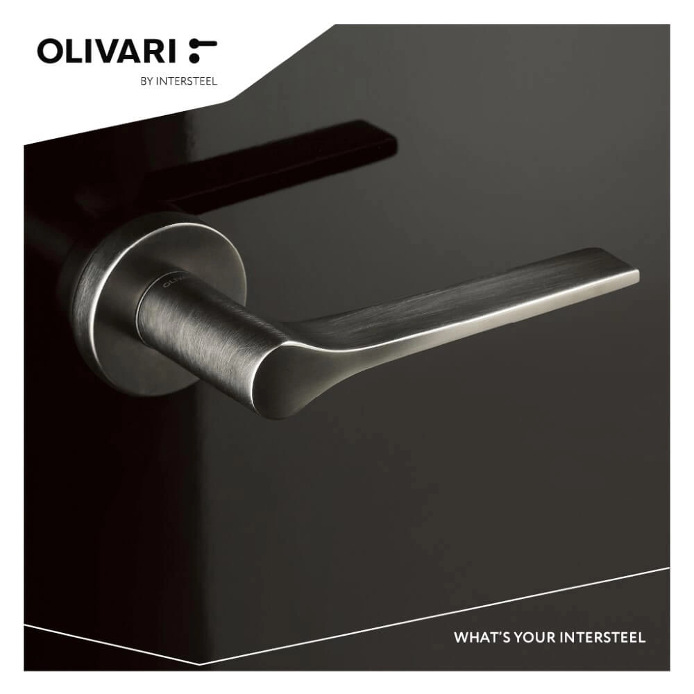 Design door handle Lama L matt stainless steel Olivari 8714186477854