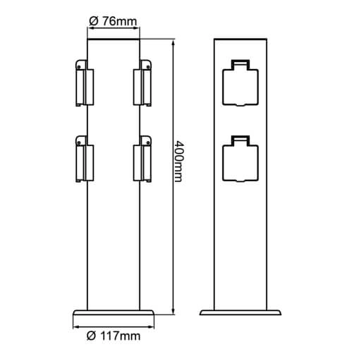 Electrical socket pole Dody Brilliant 4004353391125