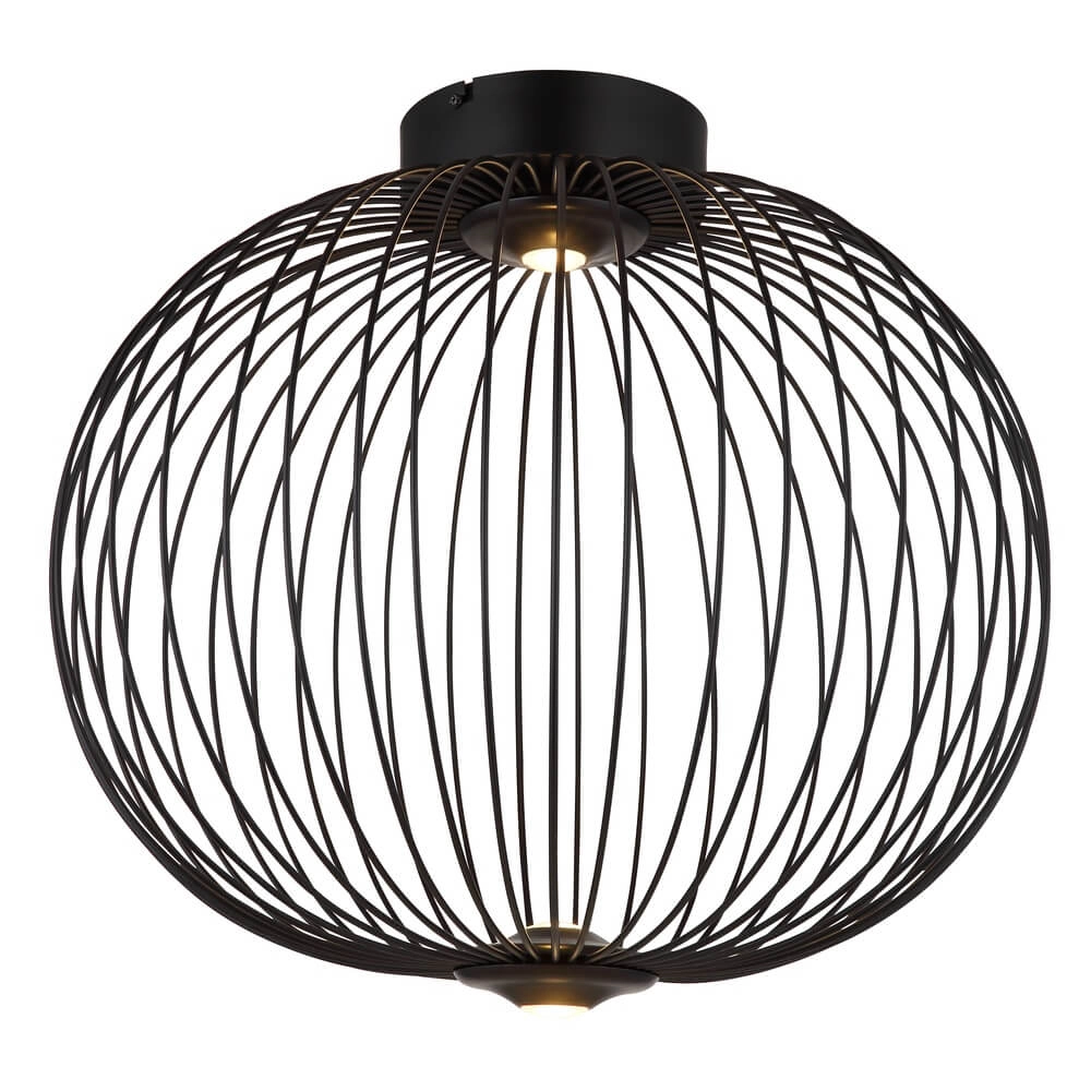 Black ceiling lamp Galway single cage Ø 50cm