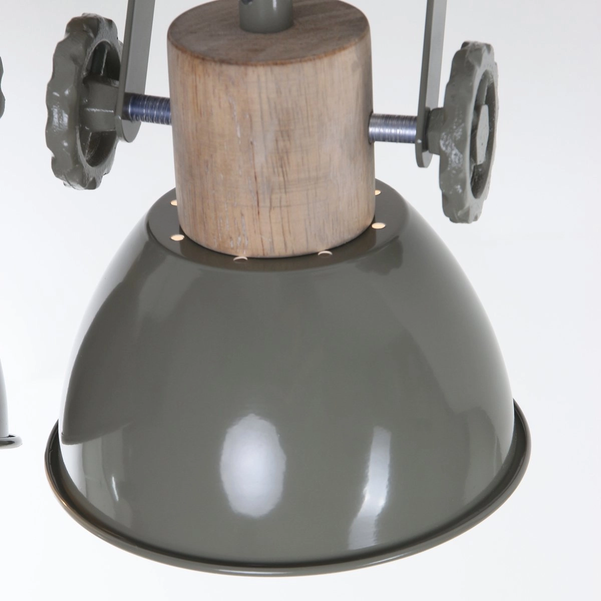 Surface-mounted spot Gearwood 2-light green with wood brown Steinhauer 8712746122732