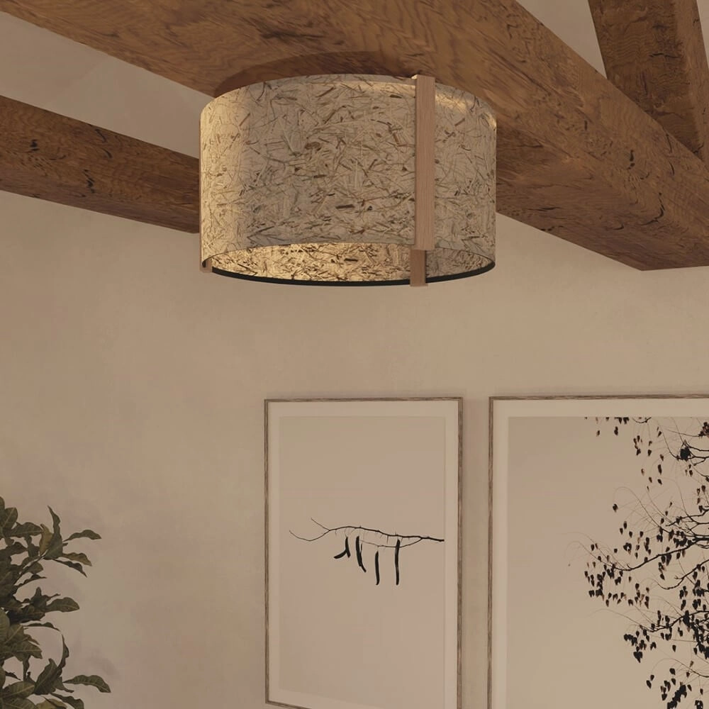 Ceiling light Hontongas wood with beige shade Stars of Light 9008606274611