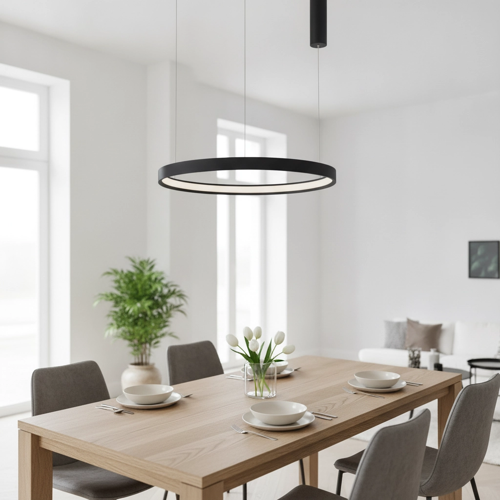 Round pendant lamp Perrine black Ø 60cm