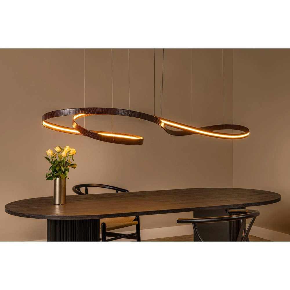 Modern led pendant light Slalom Coffee brown with effect Premium by Lucide 5411212135148