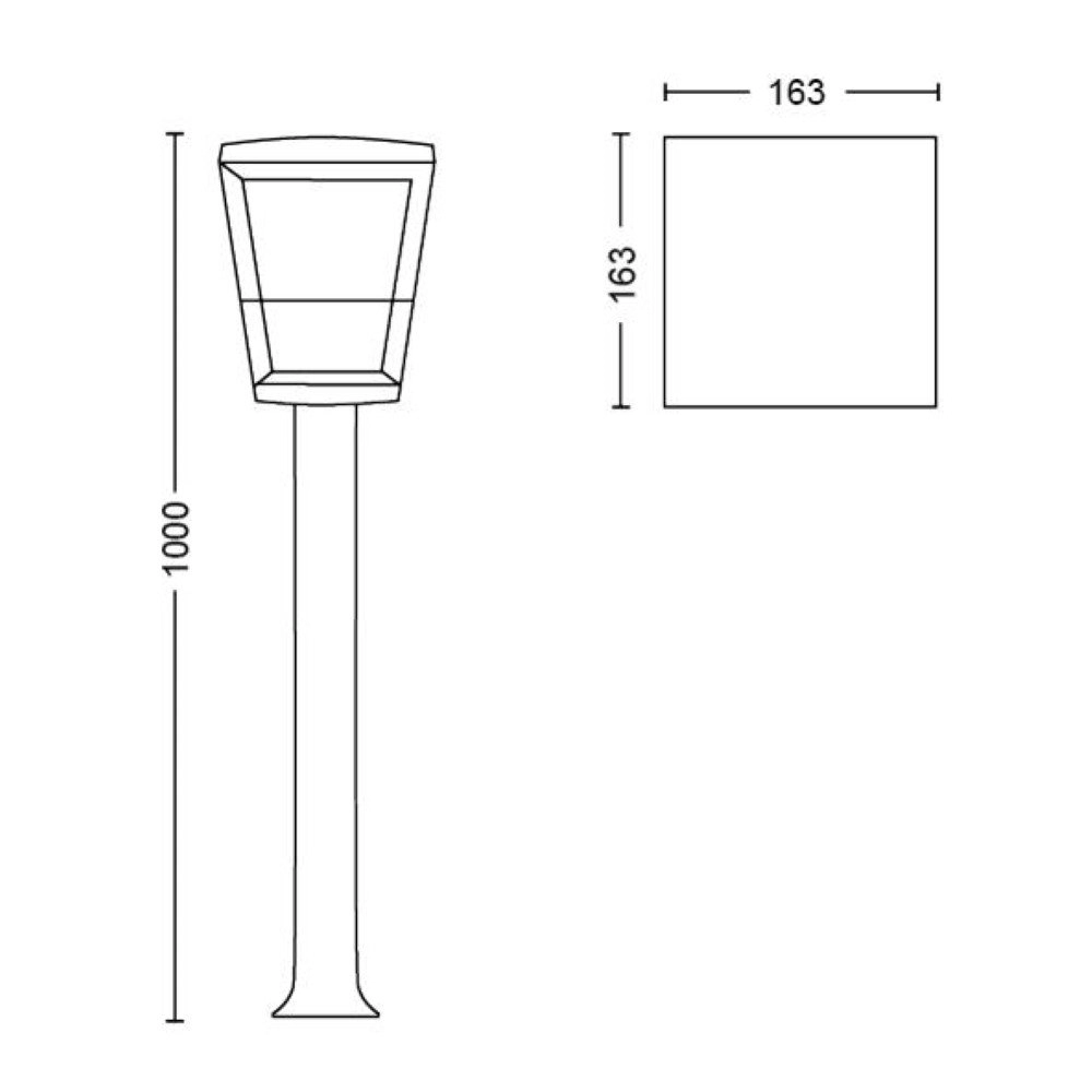 Garden lamp black Hue Econic 100cm Philips 8718696170601