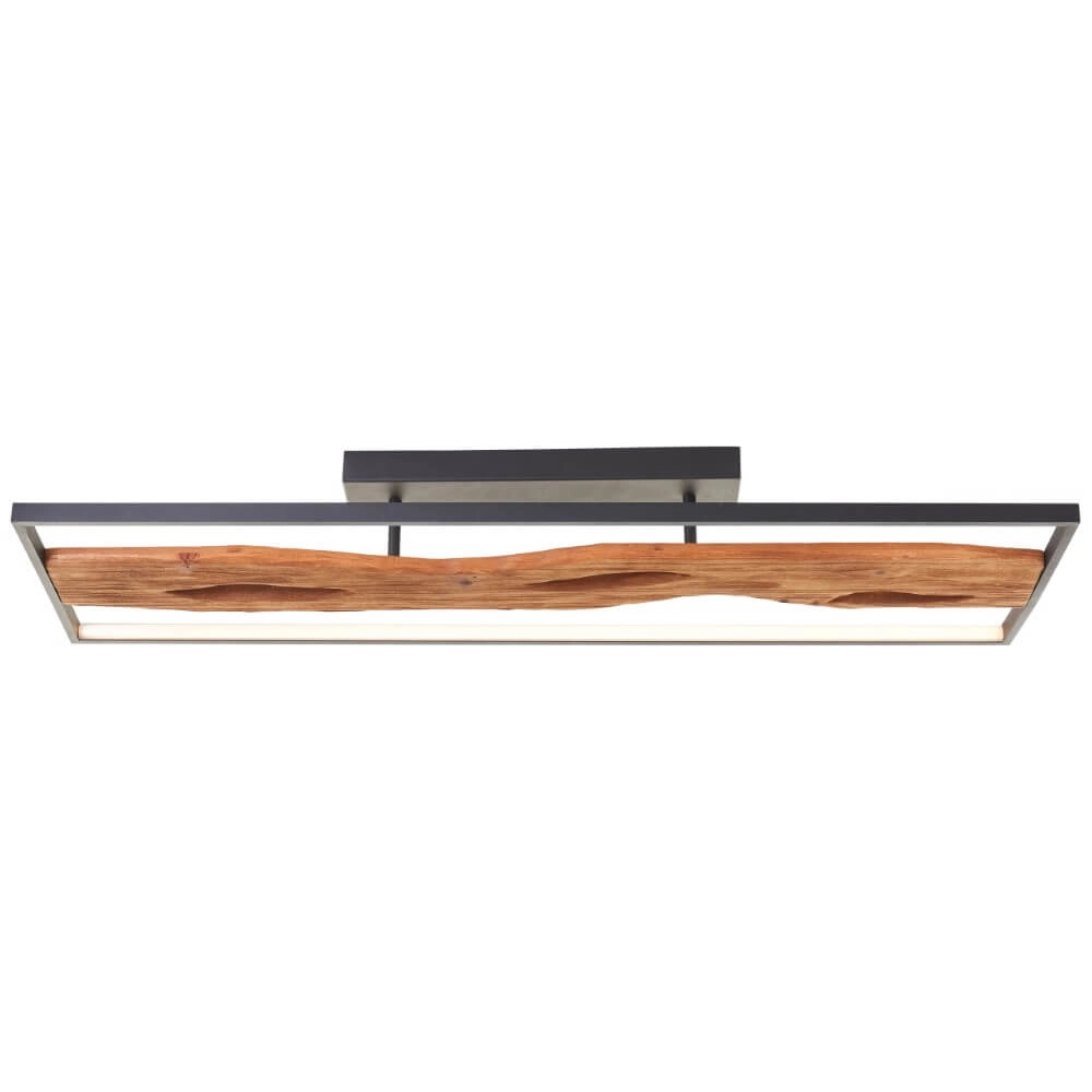 Ceiling lamp black with wood Chaumont 100cm