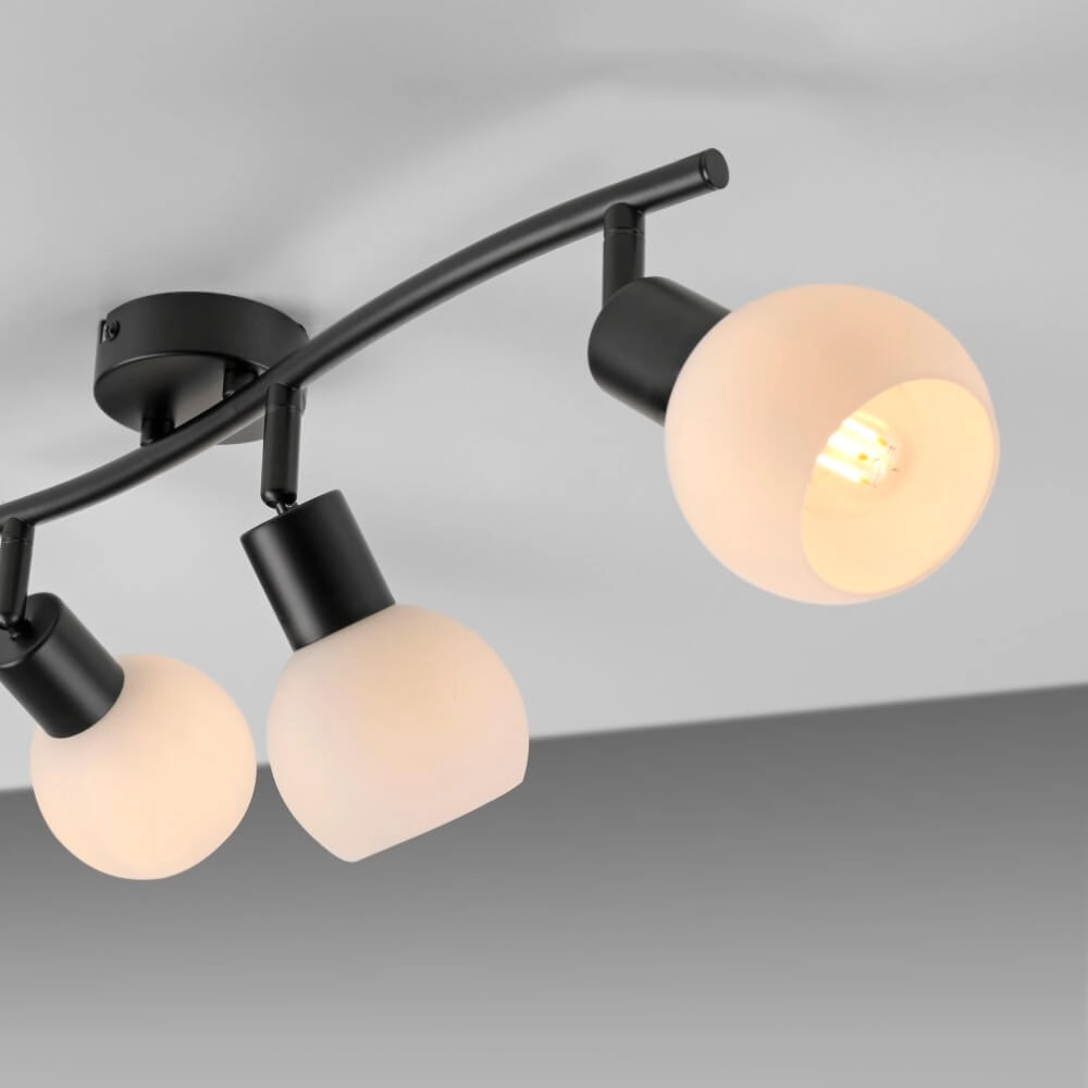 Black ceiling lamp Loki 3-light Just Light 4043689000776