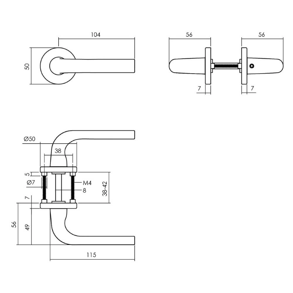 Complete door handle set Eucla black Intersteel 8714186540954