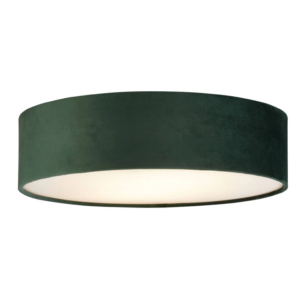 Ceiling lamp Drum Pleat 38cm green velvet