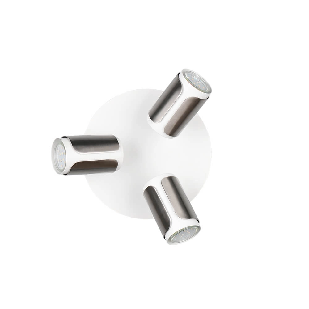 3-light surface-mounted spotlight Gillan nickel with white Trio 4017807640489