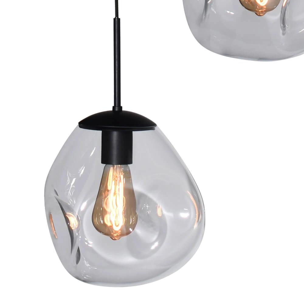 Pendant hanging lamp Lava 3x clear glass Ø 24cm Masterlight 8718121286402