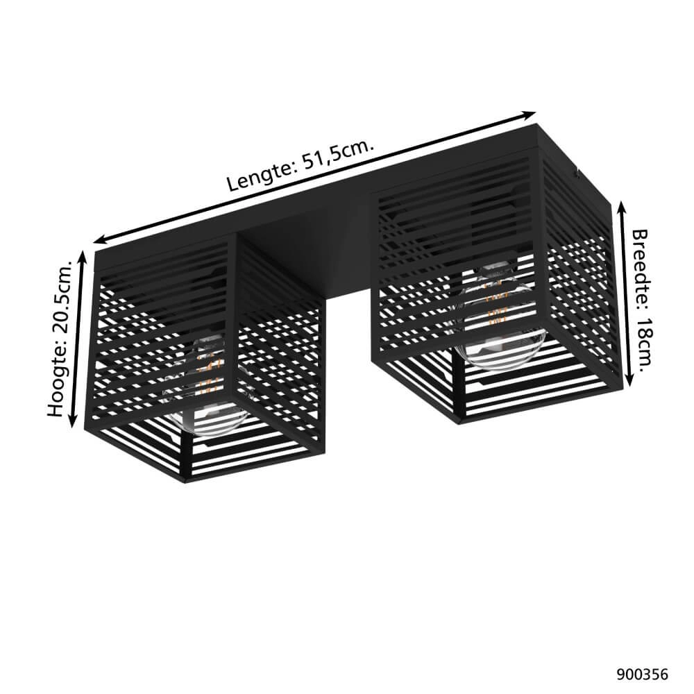 Ceiling lamp Piedritas black - 2x E27 Eglo 9008606235711