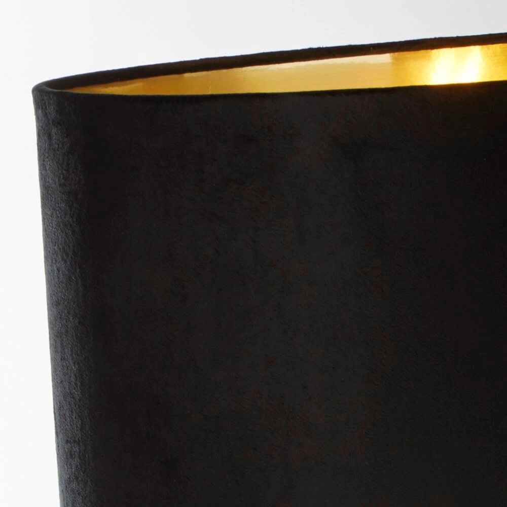 Golden table lamp Whitby with black hood Searchlight 5053423257730