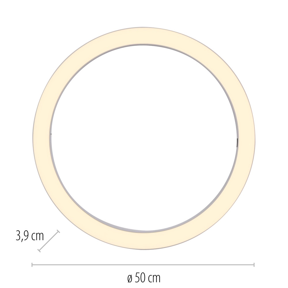 Sleek led ceiling lamp Pure Lines Round Ø 50cm - white Paul Neuhaus 4012248395806