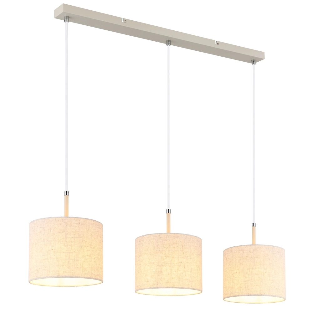 3-light pendant lamp Deleon sand brown straight
