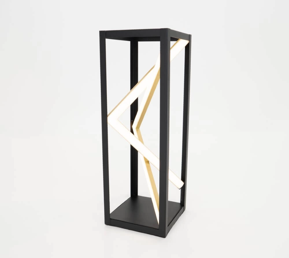 Designer table lamp Penela black with gold