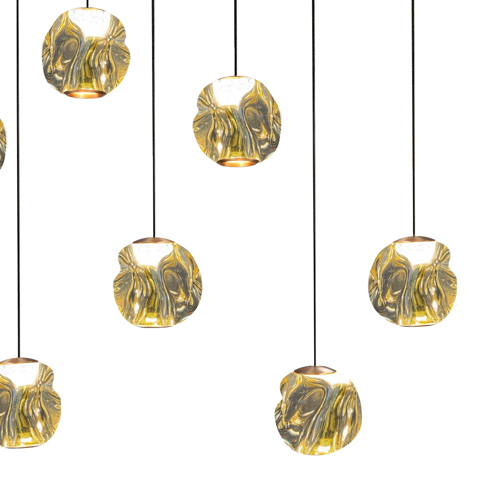 Pendant lamp Melina 12-light black with amber glass Highlight 8718379050497