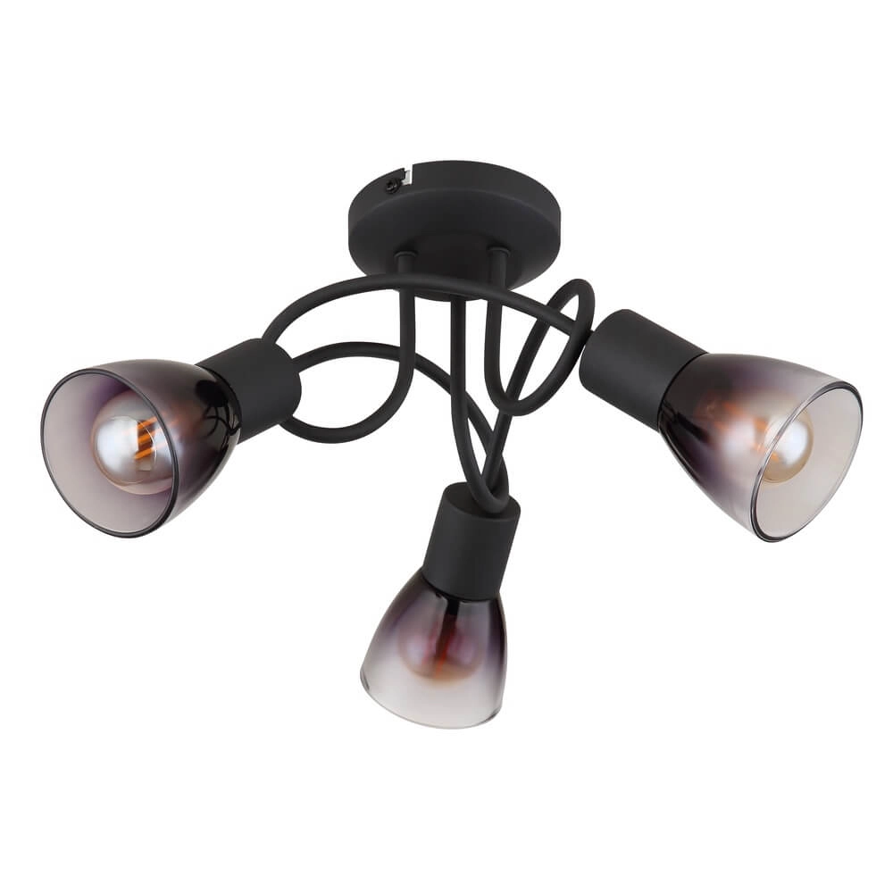 Black ceiling lamp Satella 3-light curl Globo 9007371455928