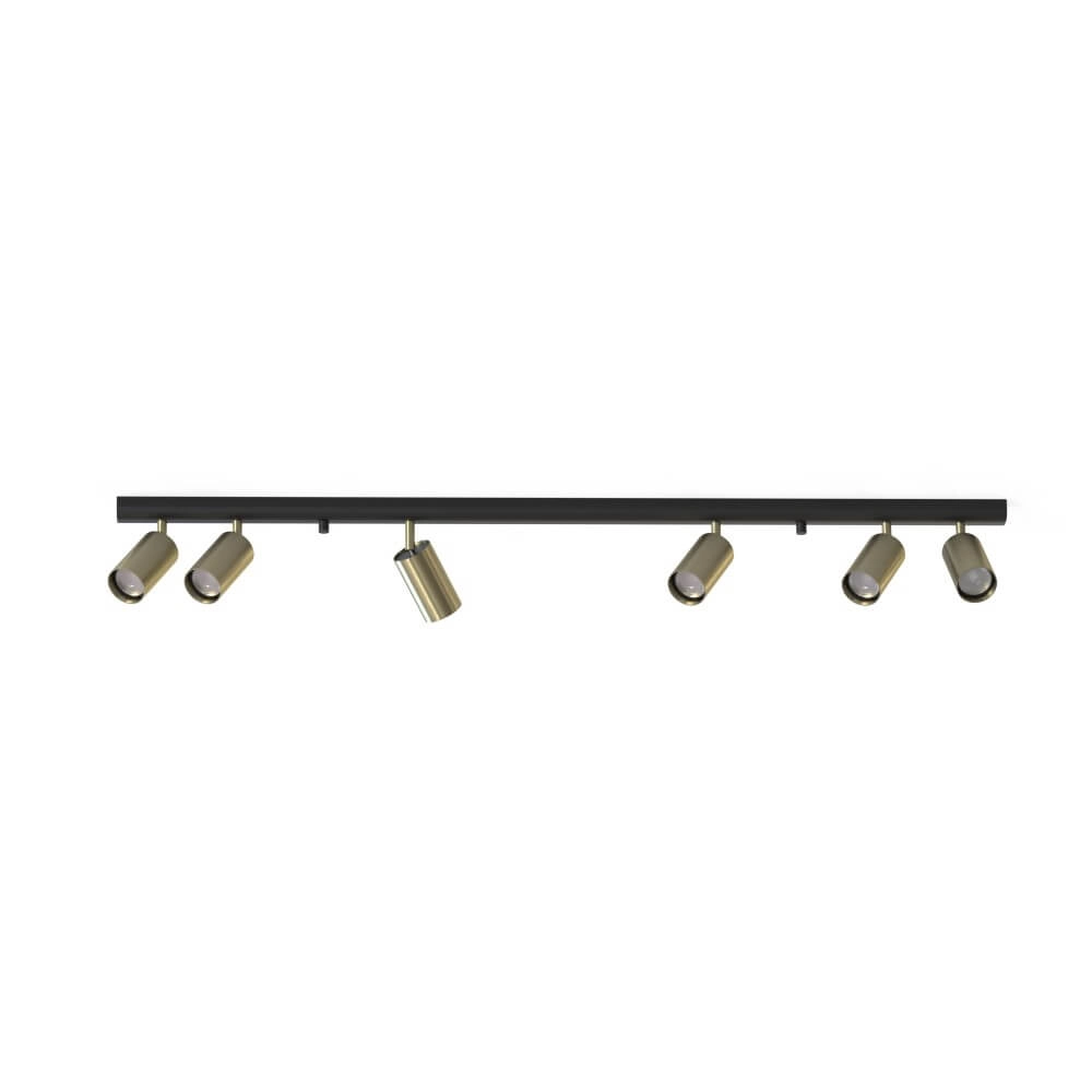 Black with gold ceiling spotlight Eye 6-light