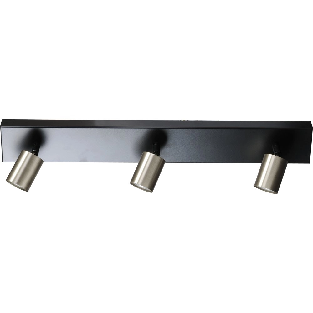 Black ceiling lamp Bounce with 3 nickel spots