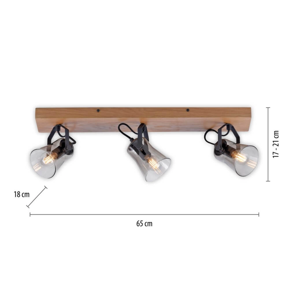 Ceiling lamp Green Langstrom wood 3-light Just Light 4043689994884