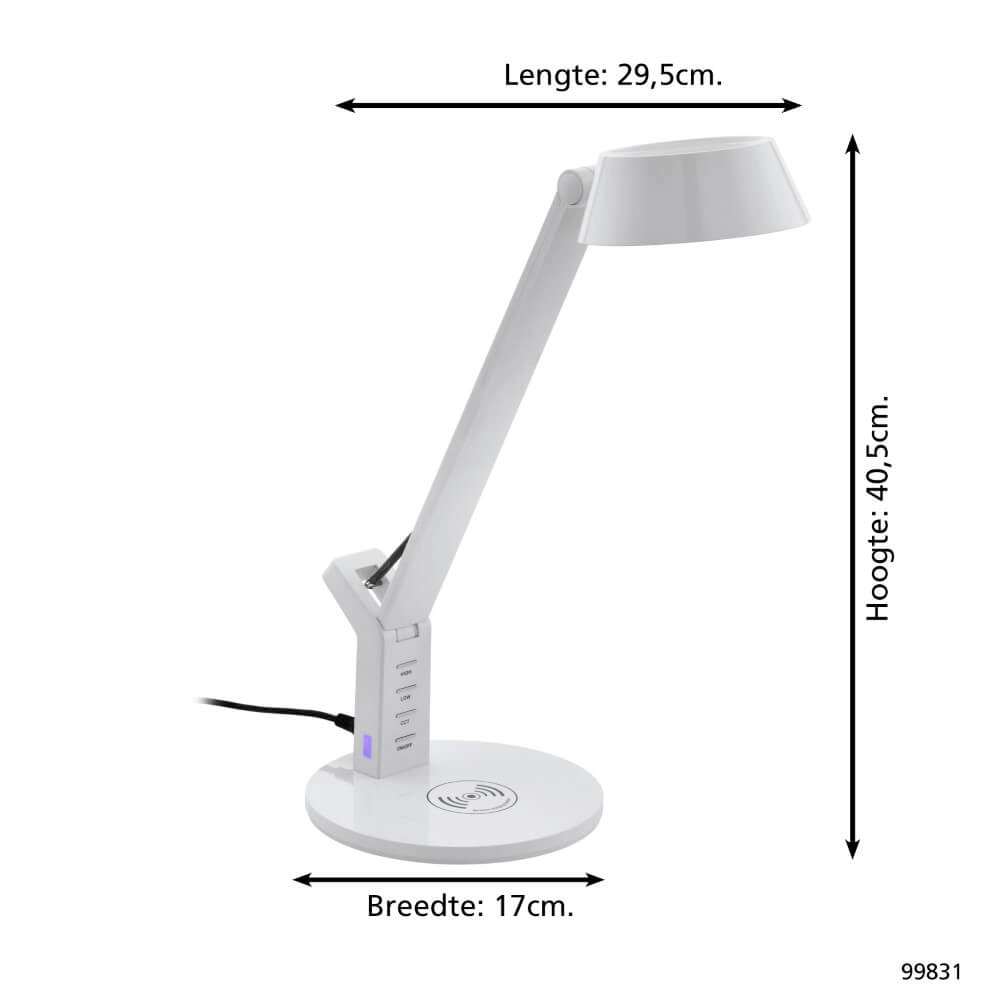 White desk lamp Banderalo with charging panel Eglo 9002759998318