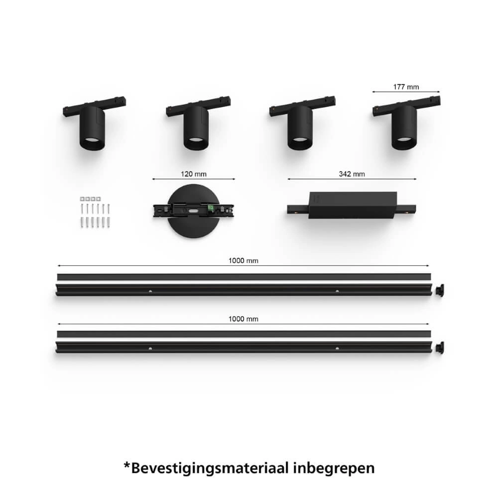 Hue Perifo - White and color set of 4 spots black Philips 8719514407763