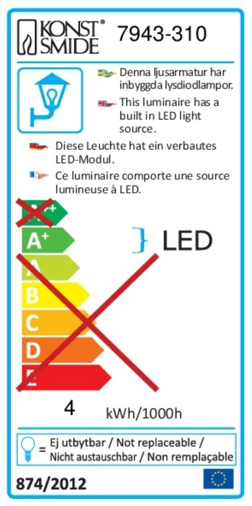 LED wall spot Monza for outside KonstSmide 7318307943313