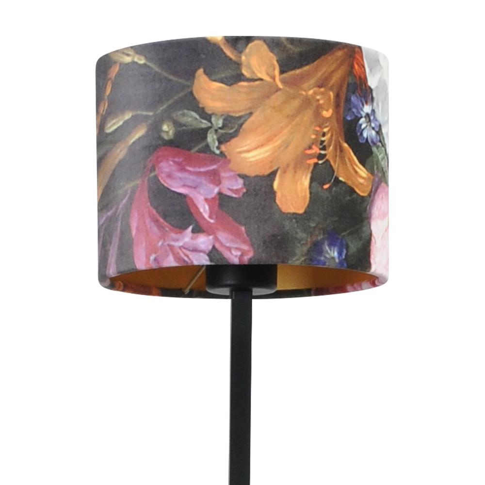Black table lamp Venus with Flower lampshade Masterlight 8718121218359
