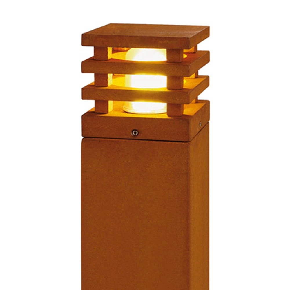 LED pedestal light Rusty 70cm square rust brown SLV 4024163157506