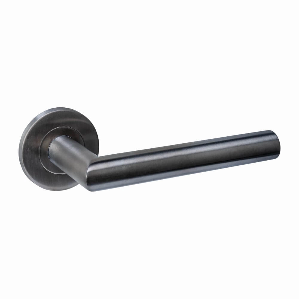 Door handle Q 01 on round rosette anthracite