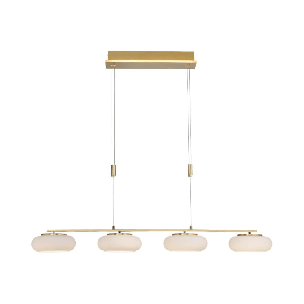 4-light pendant lamp Q-Etienne brass straight Paul Neuhaus 4012248350478