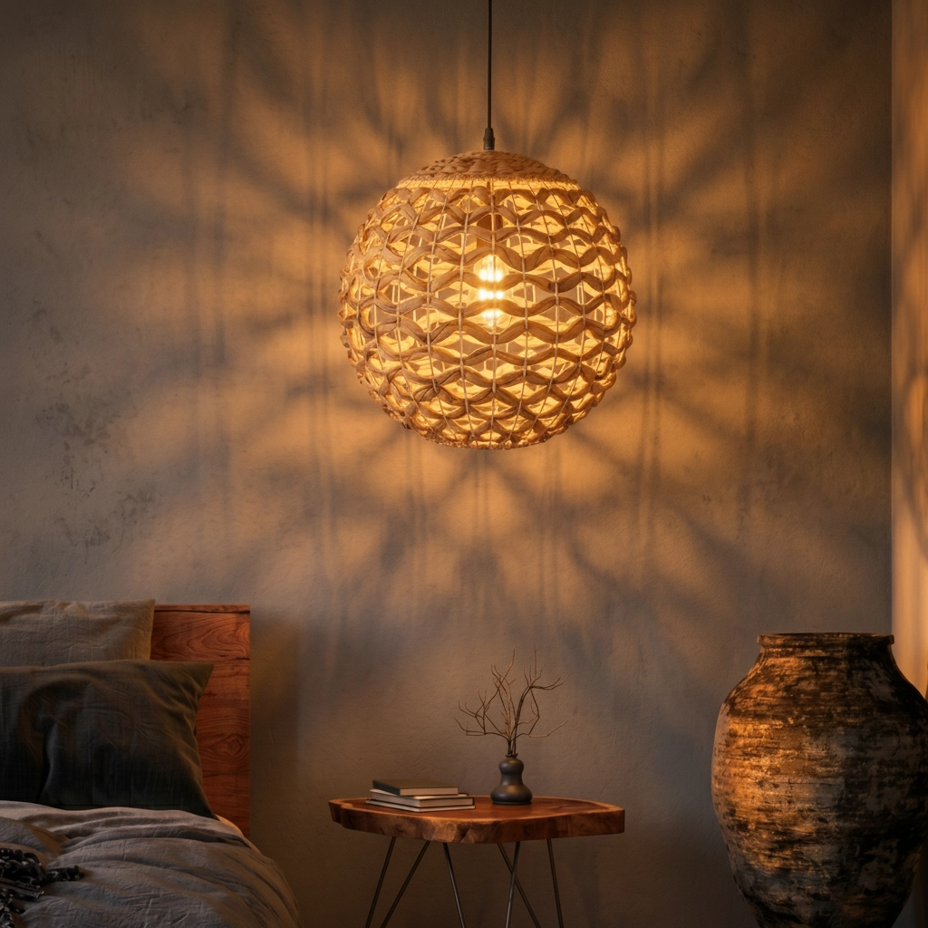 Rattan pendant lamp Griffin Ø 40cm