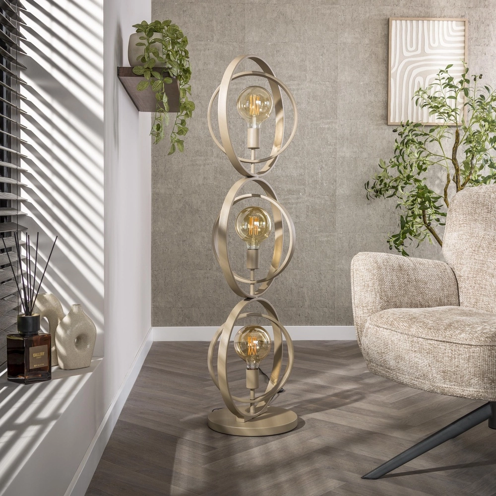 3-Light Sand Floor Lamp Turn E27 - Ø 40cm Lyora 8716803513075