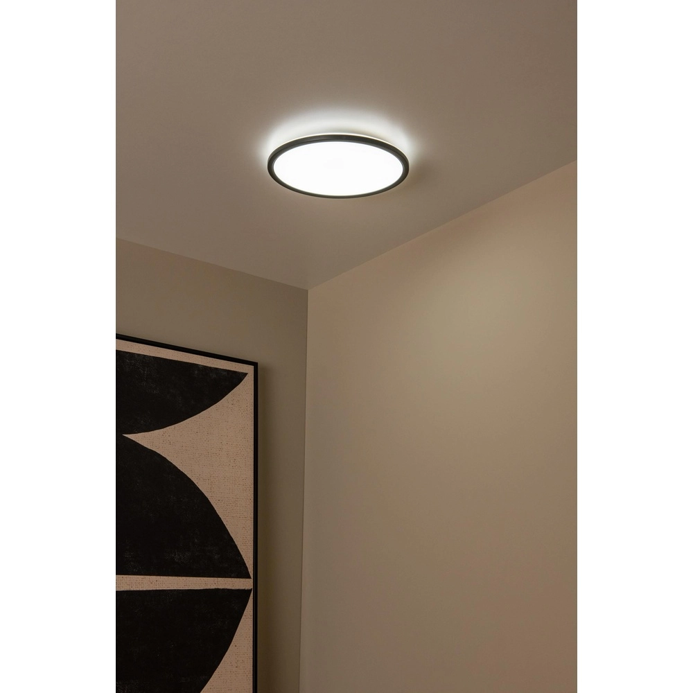 Ceiling light Castor black with white Ø 32cm Lucide 5411212071804