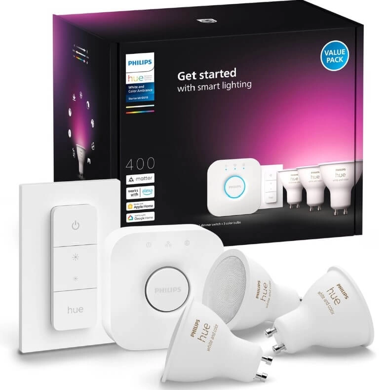 Hue Starterpack - GU10 - 5W - White and Color Philips 8720169254503